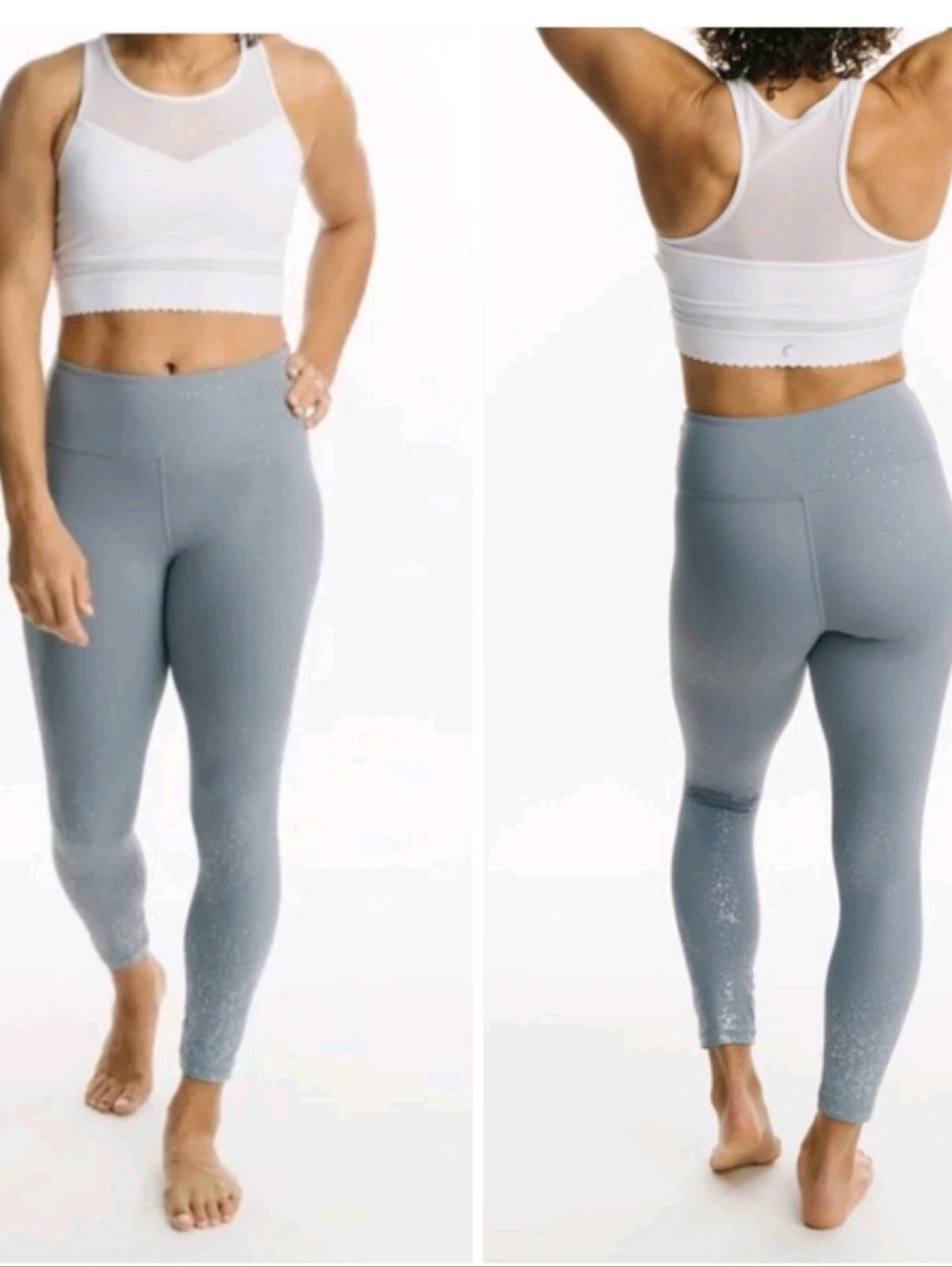 ZYIA Active Women's Gray Ombre Mirage Light N Tight 7/8 Leggings! Size 14/16
